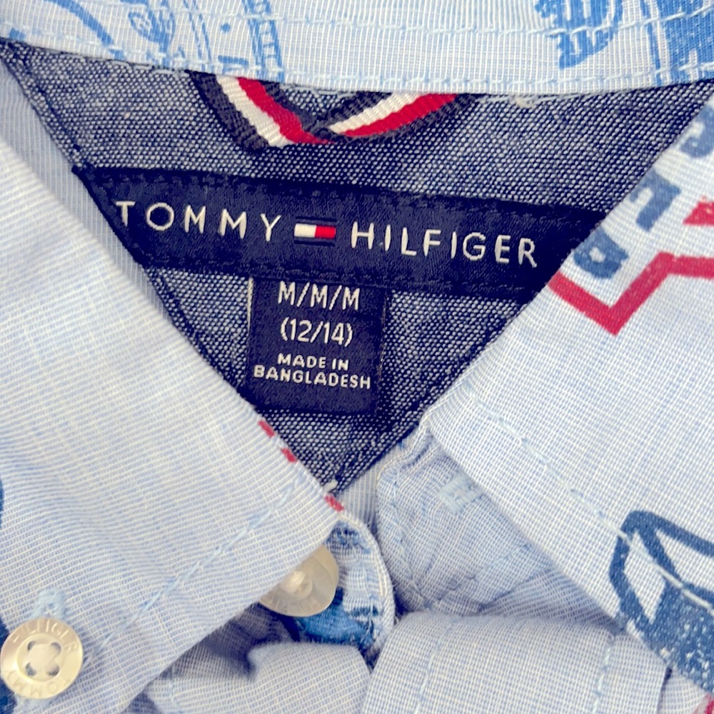 Tommy Hilfiger boys button down shirt size M - Picture 2 of 3